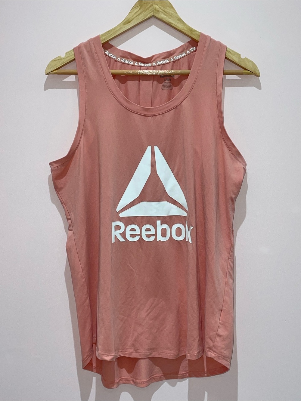 Reebok Coral-Pink Logo Performance Tank